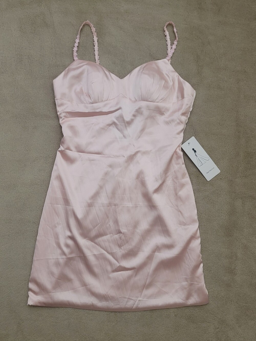 Wear Your Love Women Light Pink Sweat Heart Neckline Mini Dress Size 2